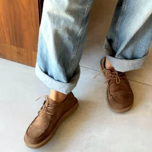 Handmade Women Suede Shoes Wide Toe Box Leather